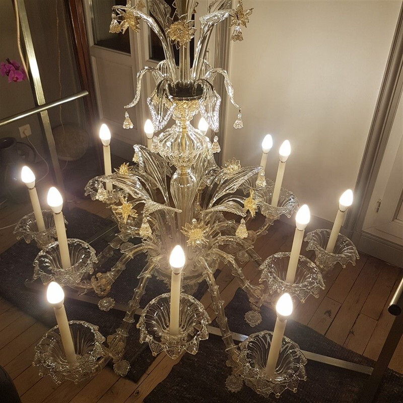 Vintage chandelier Rezzonico Murano 1970