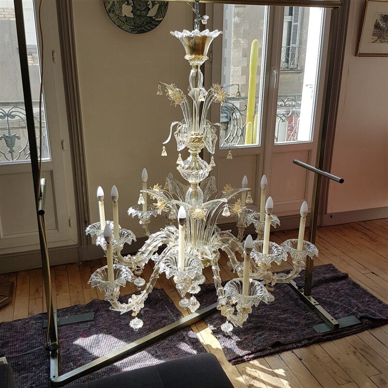 Vintage chandelier Rezzonico Murano 1970