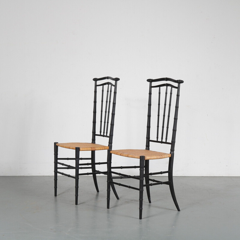 Pair of vintage Chiavari chairs from Italy 1960s