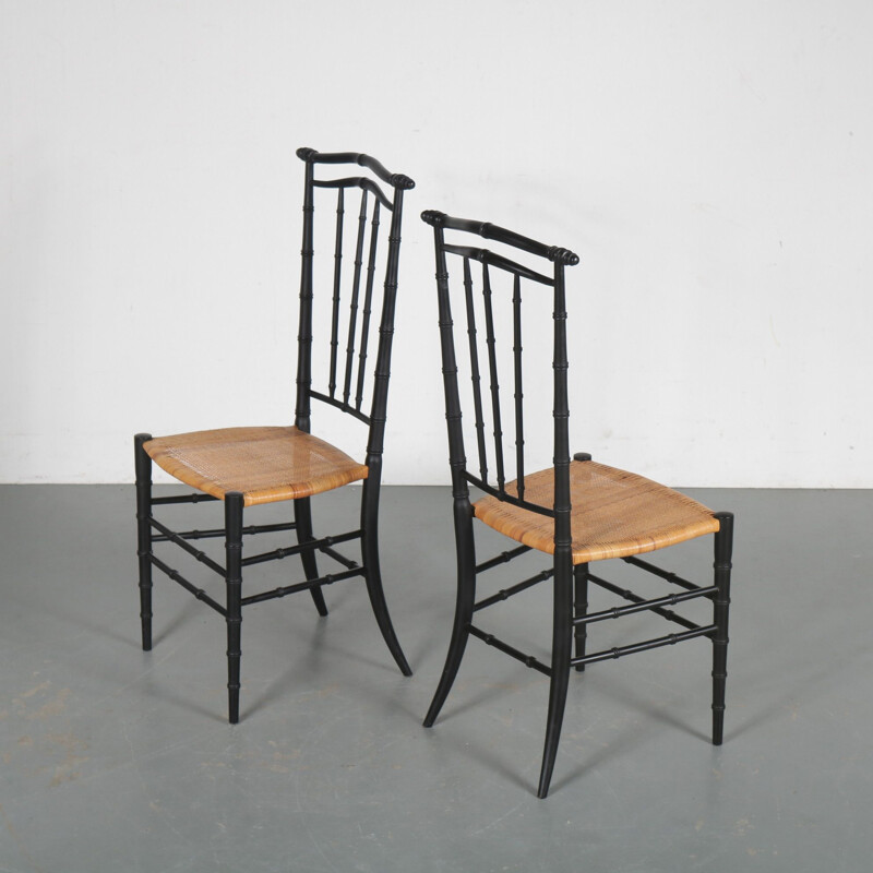 Pair of vintage Chiavari chairs from Italy 1960s