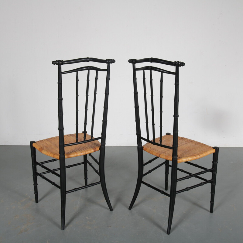 Pair of vintage Chiavari chairs from Italy 1960s