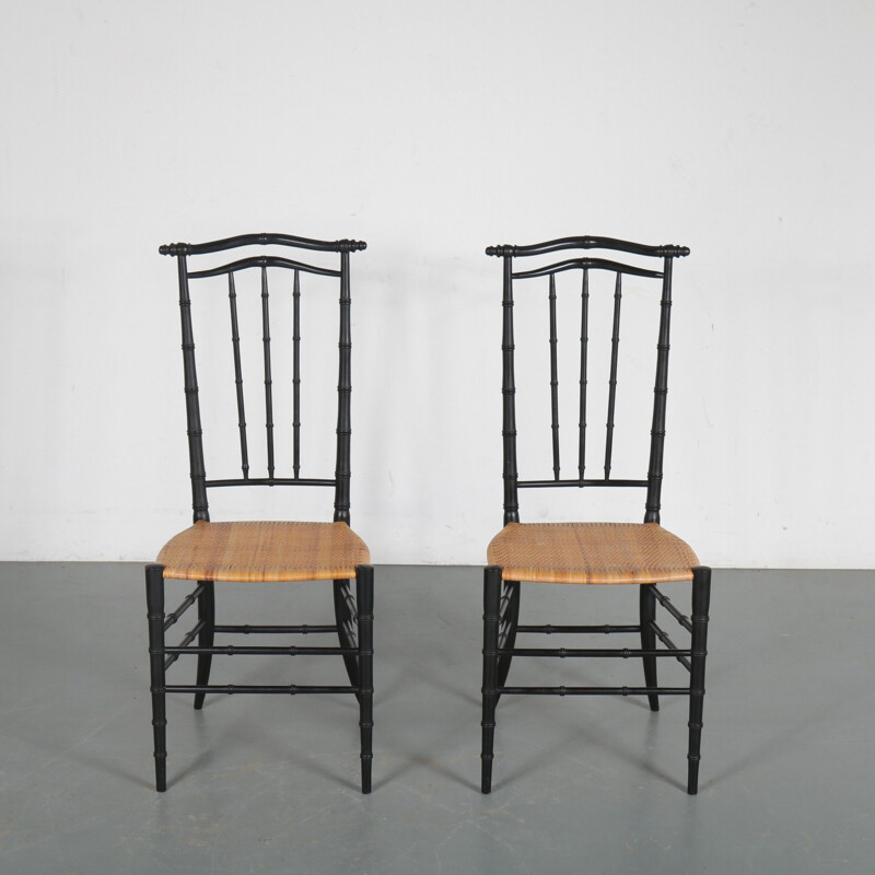 Pair of vintage Chiavari chairs from Italy 1960s