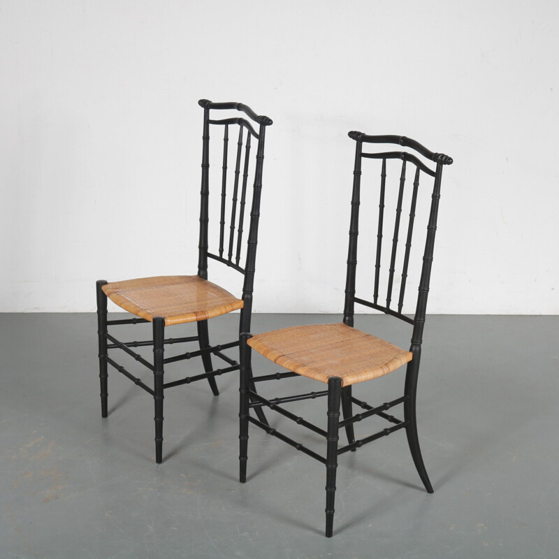 Pair of vintage Chiavari chairs from Italy 1960s