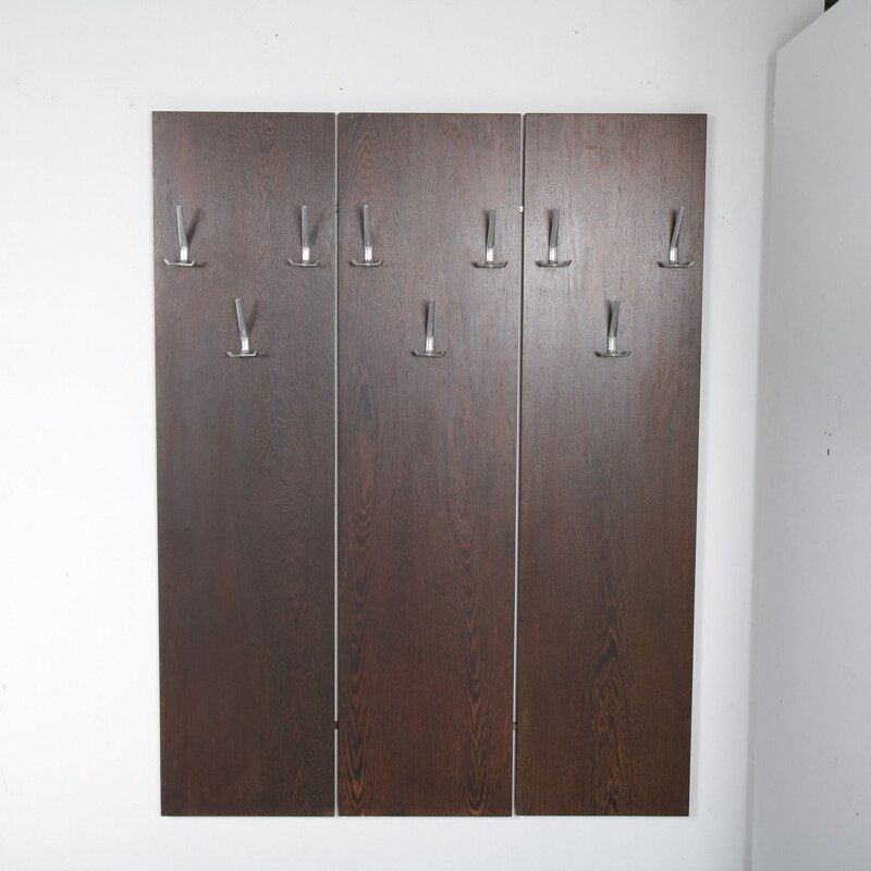 Large vintage wooden coat rack from the Netherlands 1960s