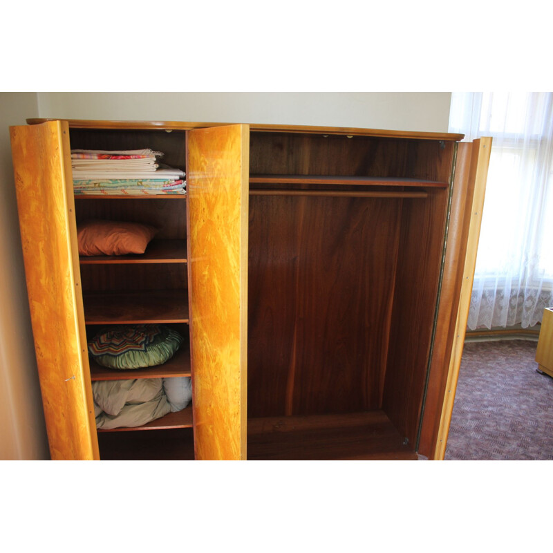 Vintage Wardrobe with Three Doors from UP Závody, Czechoslovakia 1950s