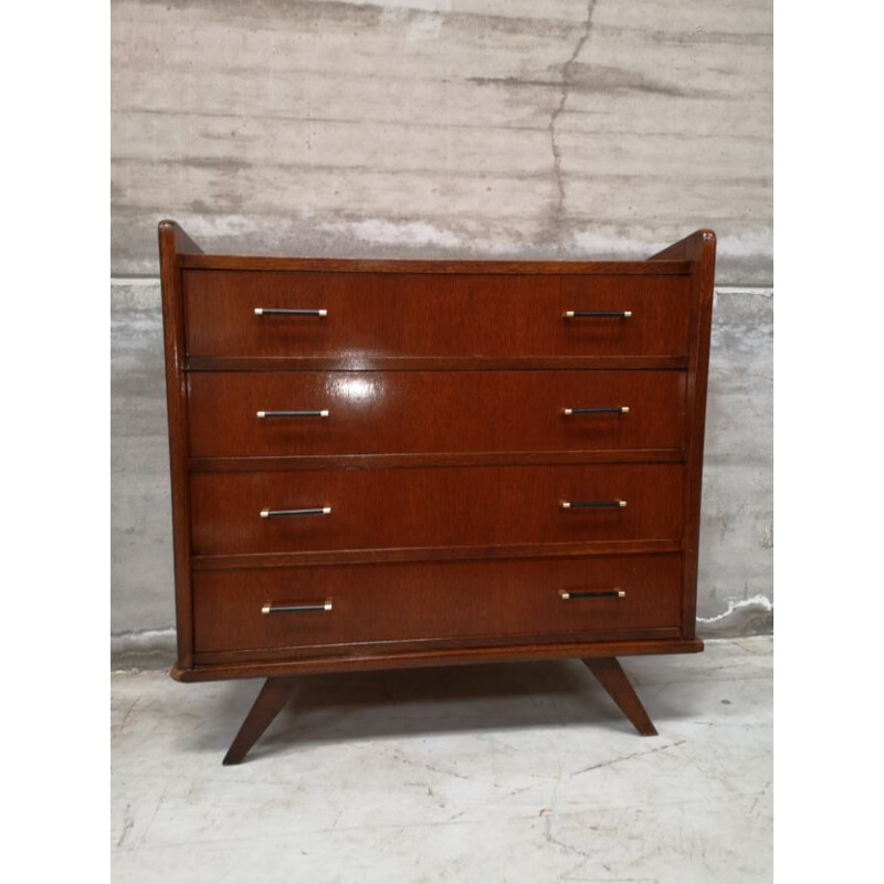 Vintage chest of drawers with compass feet