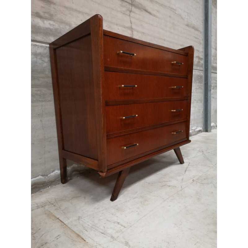 Vintage chest of drawers with compass feet