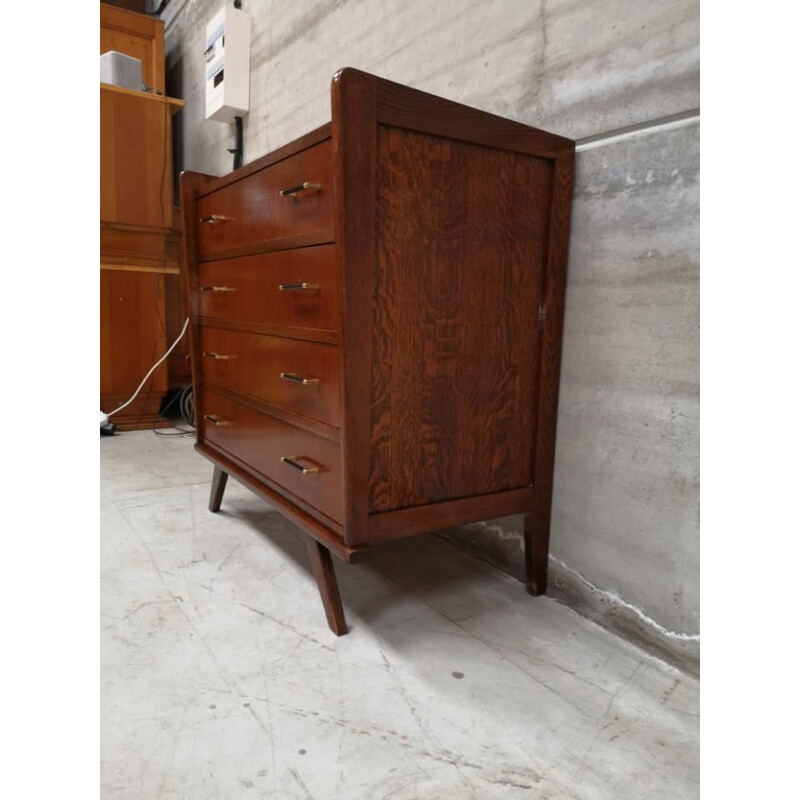 Vintage chest of drawers with compass feet