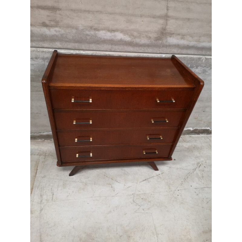 Vintage chest of drawers with compass feet