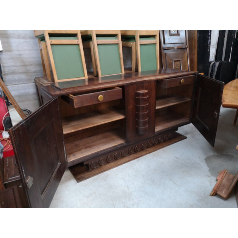 Vintage oak sideboard by Charles Dudouyt art deco 1930