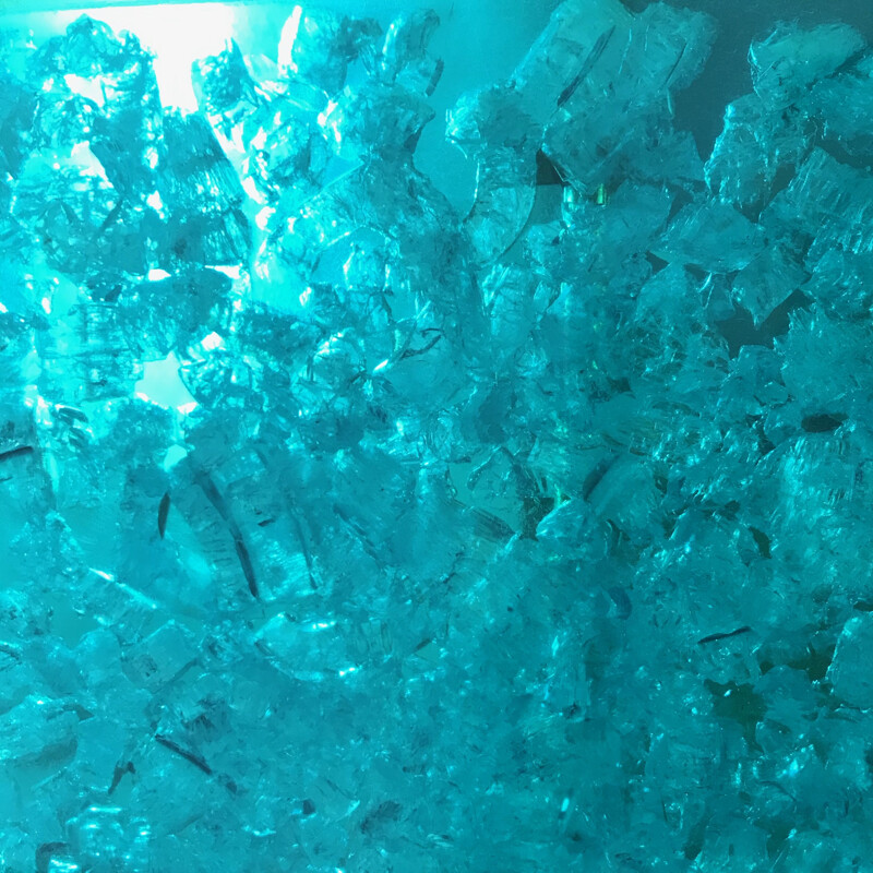 Pareja de lámparas antiguas de resina fractal turquesa, 1980