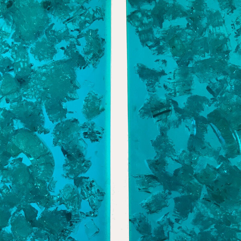Paar vintage turquoise fractal harslampen, 1980