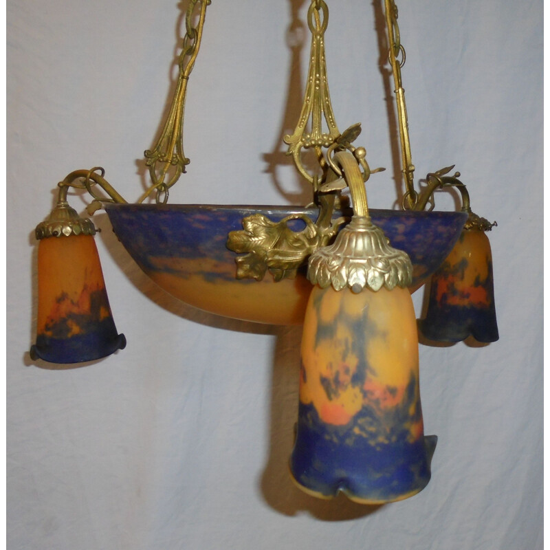 Vintage chandelier Muller Frères Lunéville 1930