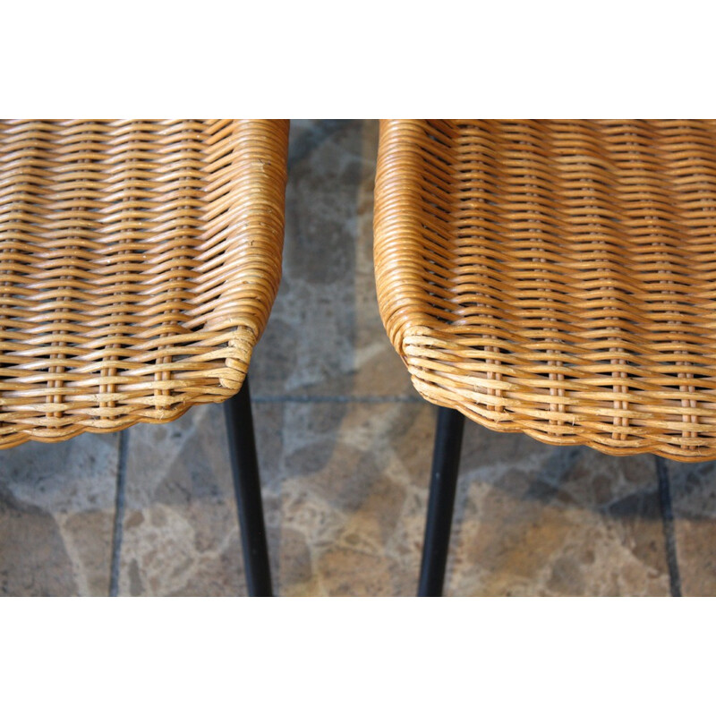 Set of 4 Rohé Noordwolde rattan chairs, Dirk van SLIEDREGT - 1960s