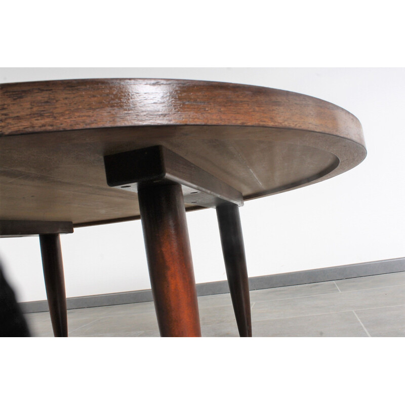 Vintage Round zebrano coffee table 1950s