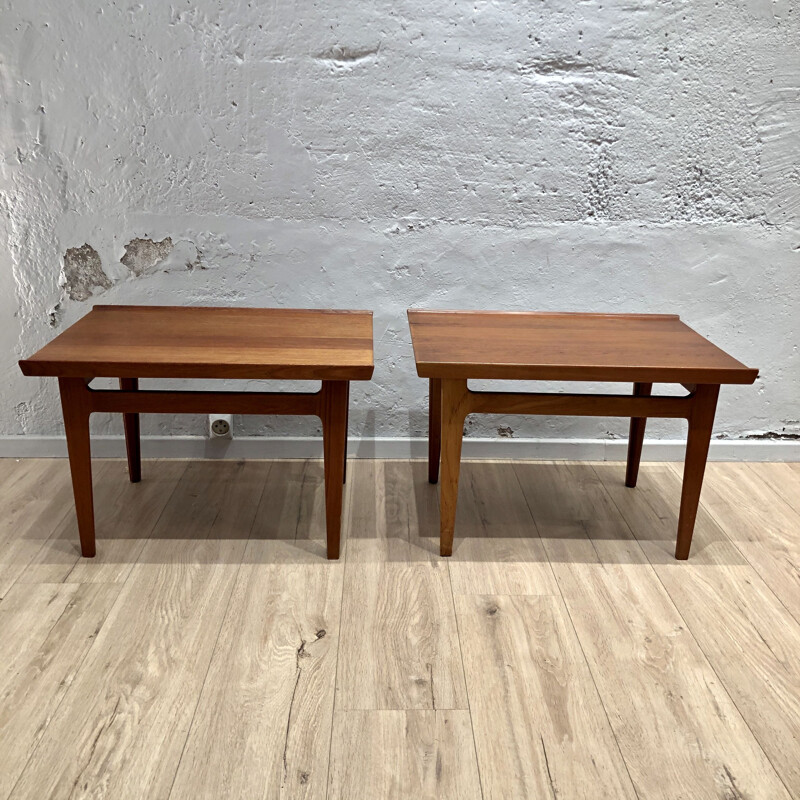 Pair of vintage teak bedside tables with teak wood bedside tables model 535 Finn Juhl France & Son