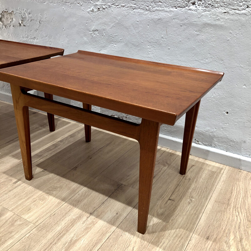 Pair of vintage teak bedside tables with teak wood bedside tables model 535 Finn Juhl France & Son