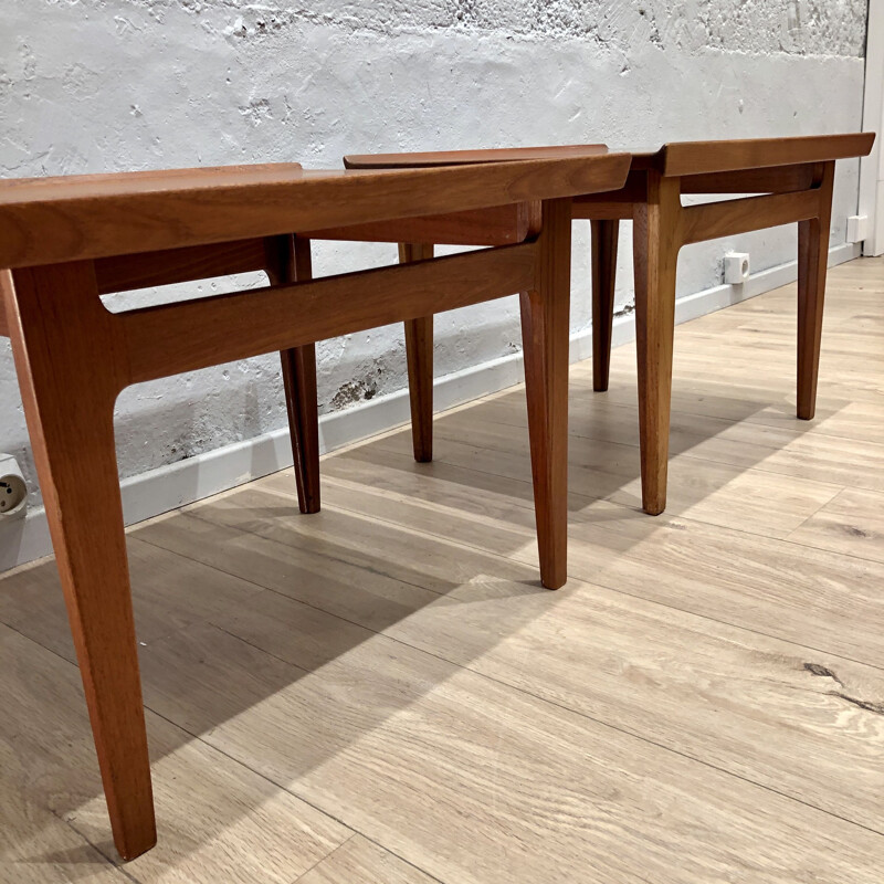 Pair of vintage teak bedside tables with teak wood bedside tables model 535 Finn Juhl France & Son