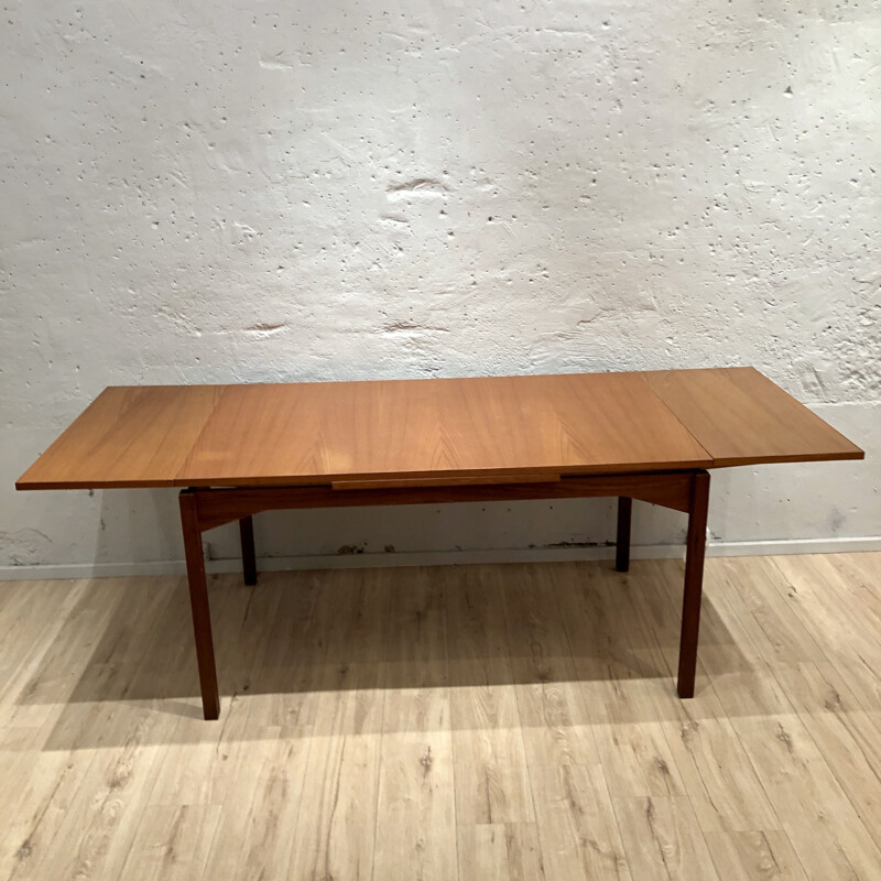 Vintage table André Monpoix Teak TV cabinet 1950