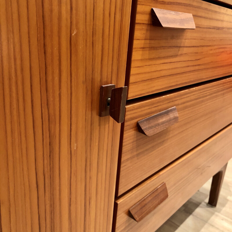 Vintage Roger Landault teak chest of drawers 1960