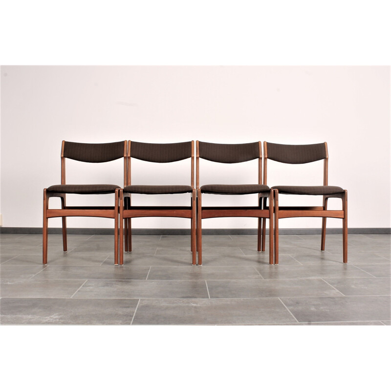 Set of 4 vintage teak chairs by Erik Buch for Anderstrup