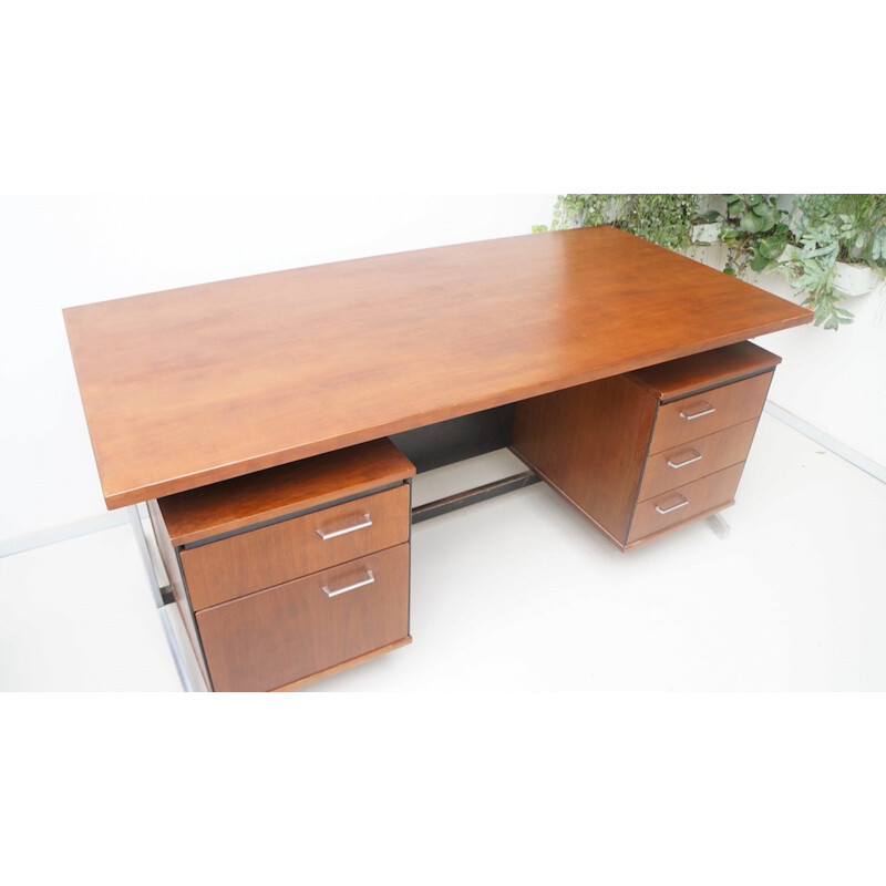 Large mid-century desk, Friso KRAMER & Coen de VRIES - 1960s