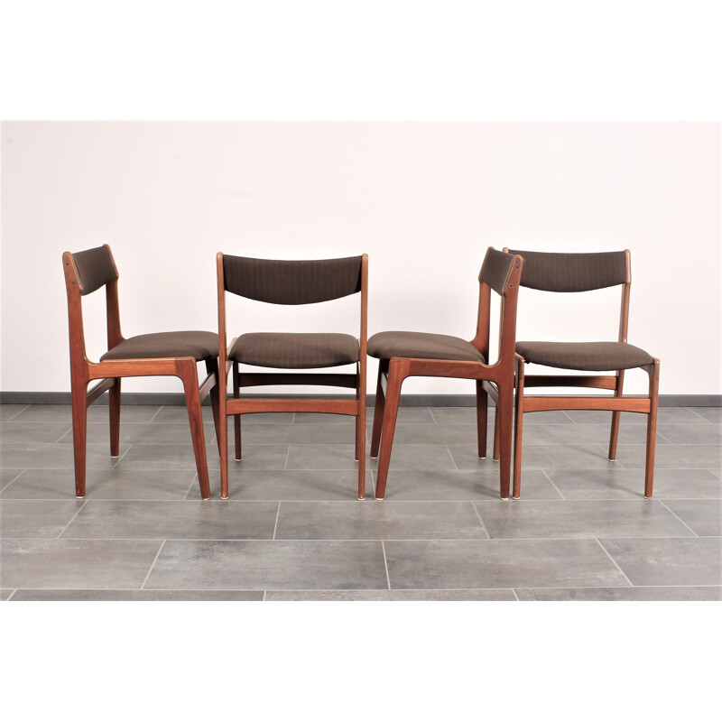 Set van 4 vintage teakhouten stoelen van Erik Buch voor Anderstrup