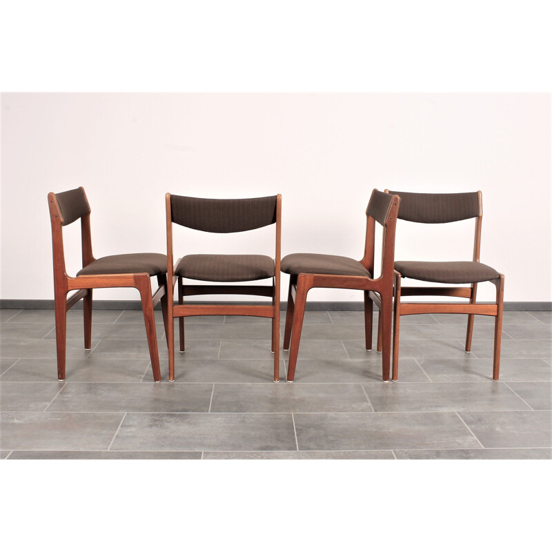 Set of 4 vintage teak chairs by Erik Buch for Anderstrup