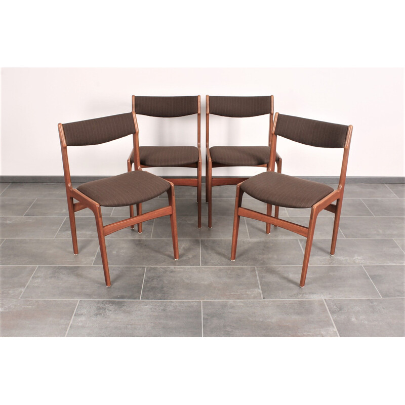 Set of 4 vintage teak chairs by Erik Buch for Anderstrup