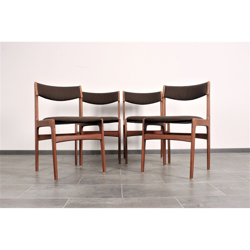 Set of 4 vintage teak chairs by Erik Buch for Anderstrup