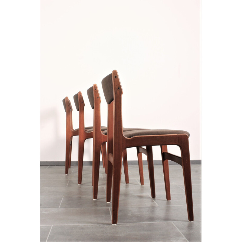 Set of 4 vintage teak chairs by Erik Buch for Anderstrup