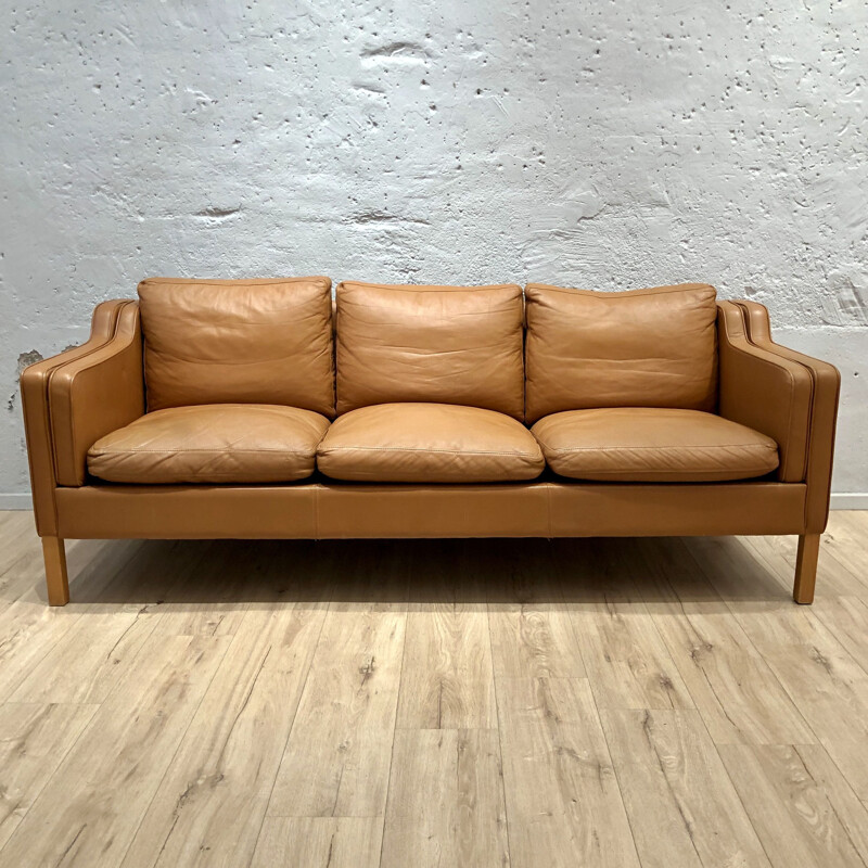 Vintage leather sofa Stouby model Borge Mogensen 1960
