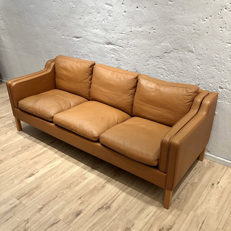 Vintage leather sofa Stouby model Borge Mogensen 1960