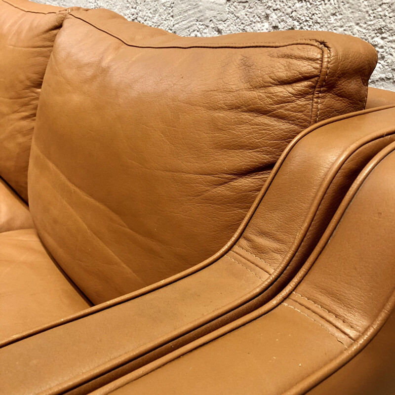 Canapé vintage  cuir fauve de Borge Mogensen  modèle Stouby 1960