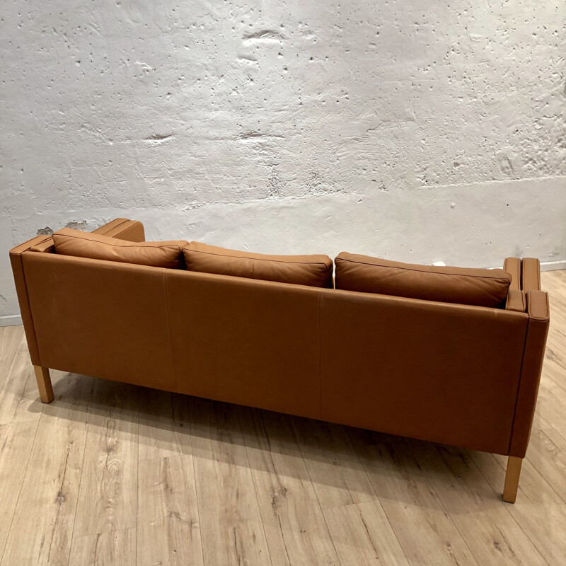 Vintage leather sofa Stouby model Borge Mogensen 1960