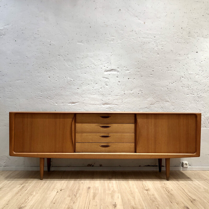 Vintage sideboard teak Bramin Henri Walter Klein blond 1960