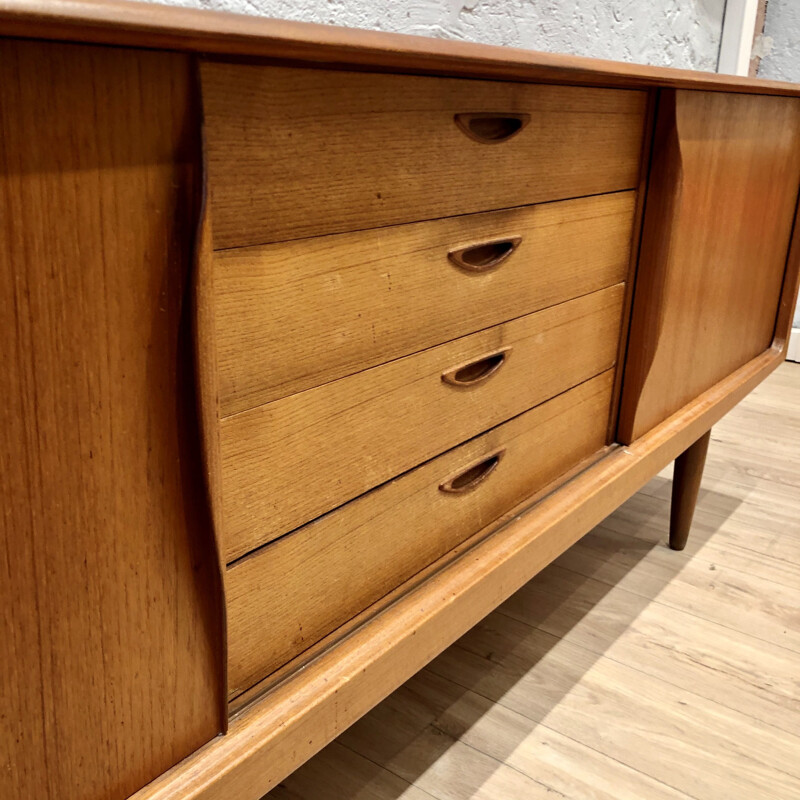 Vintage sideboard teak Bramin Henri Walter Klein blond 1960