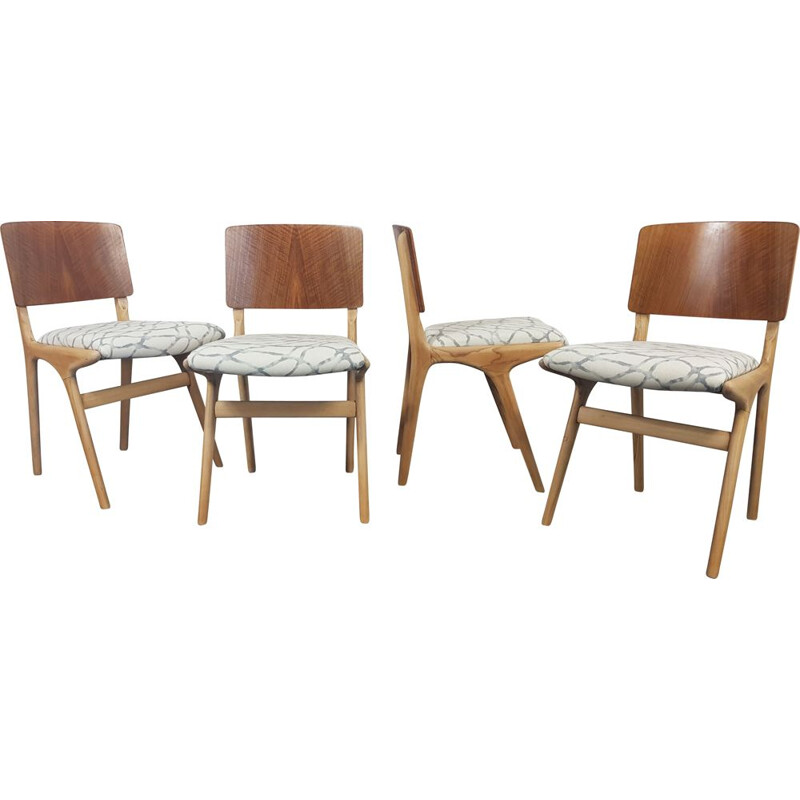 Set of 4 vintage Dalescraft Dining Chairs 1950s