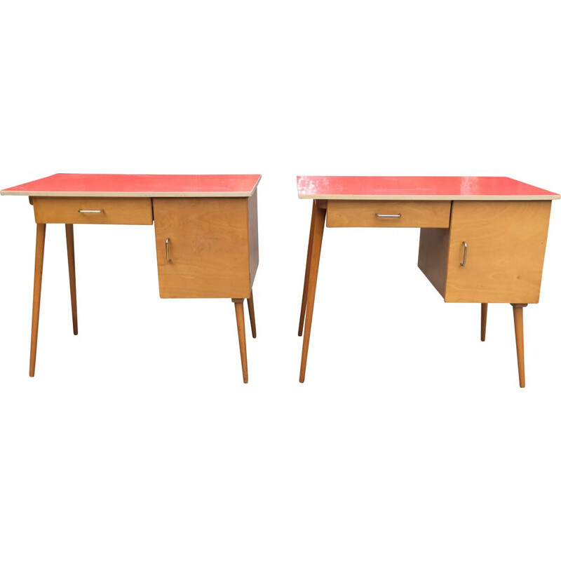 Pair of vintage Baumann desks 1950s