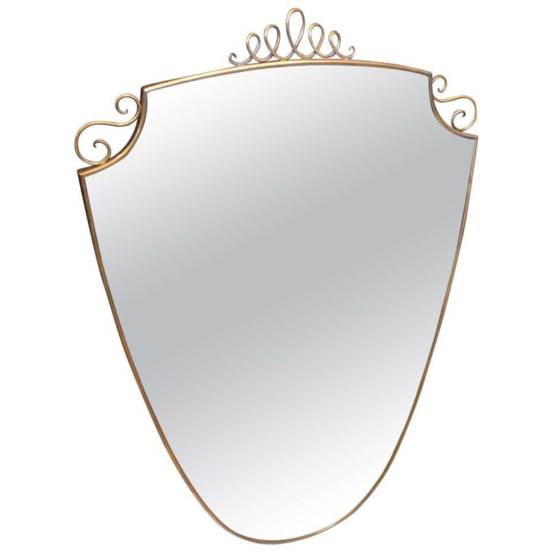 Mid-Century Wall Mirror, Italian 1950