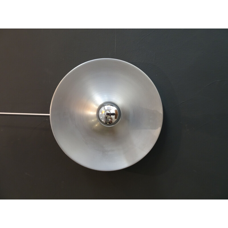 Vintage brushed aluminum wall light from Les Arcs 1970