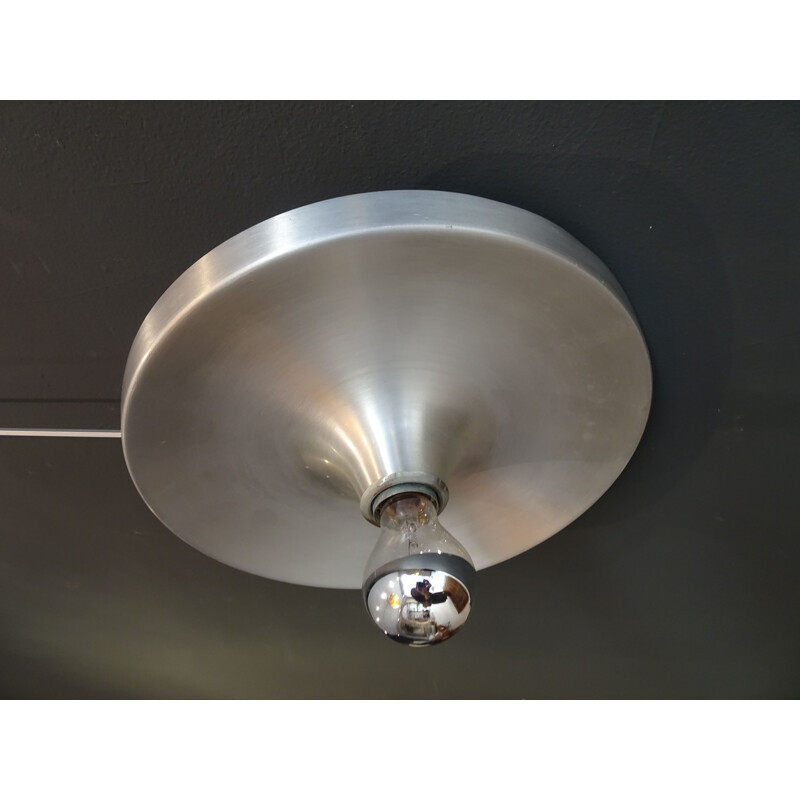 Vintage brushed aluminum wall light from Les Arcs 1970