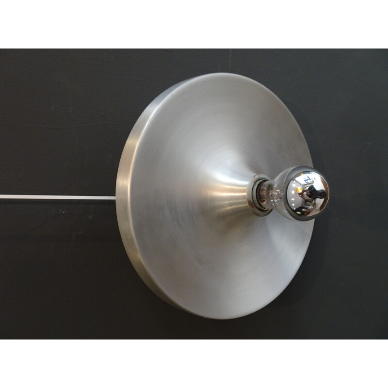 Vintage brushed aluminum wall light from Les Arcs 1970