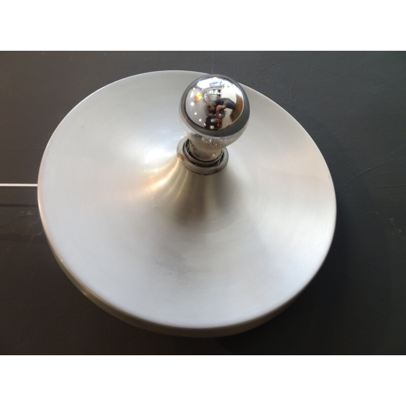 Vintage brushed aluminum wall light from Les Arcs 1970