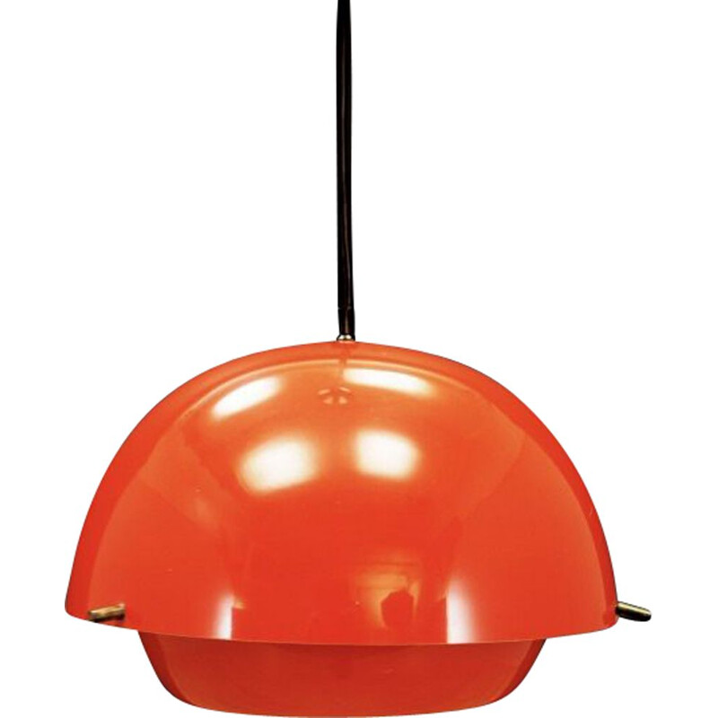 Vintage pendant lamp red plastic Danish 1960s