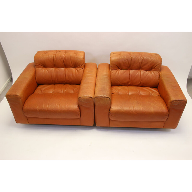 Pair of Vintage DS40 Club chair from de Sede Cognac leather 1970s