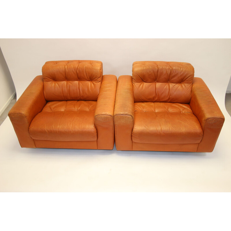 Pair of Vintage DS40 Club chair from de Sede Cognac leather 1970s