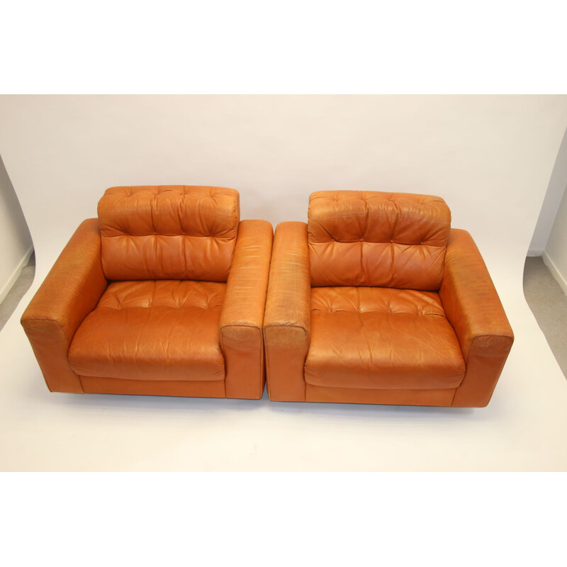 Pair of Vintage DS40 Club chair from de Sede Cognac leather 1970s