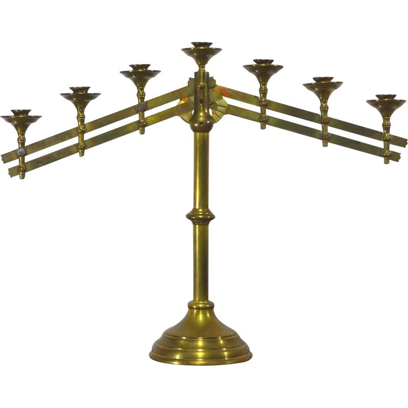 Vintage church candelabrum in gilded brass