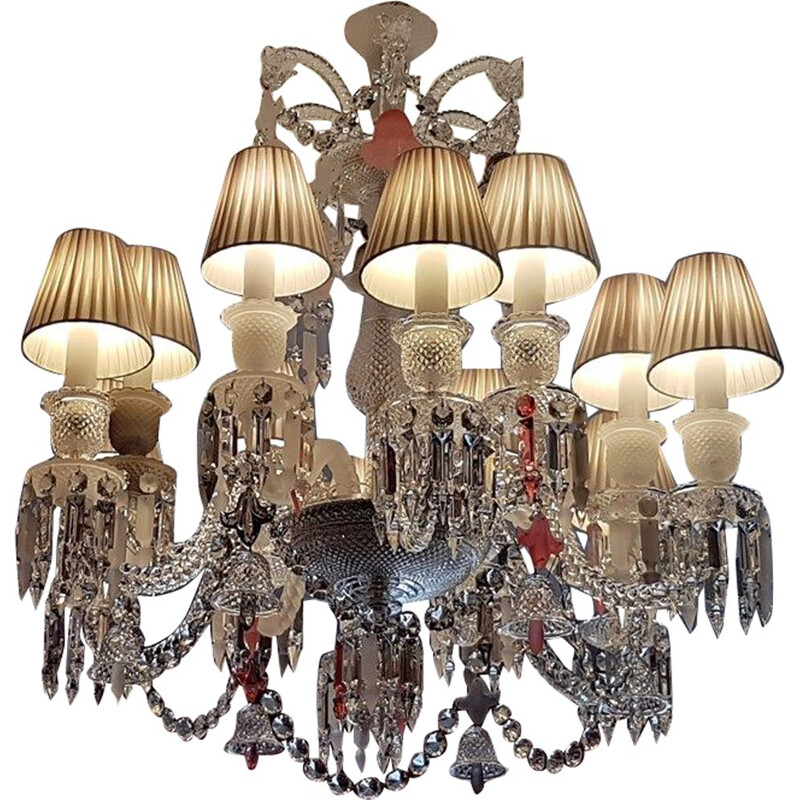 Ensemble de Baccarat vintage lustre zenith flou 12 bras par Philippe Starck